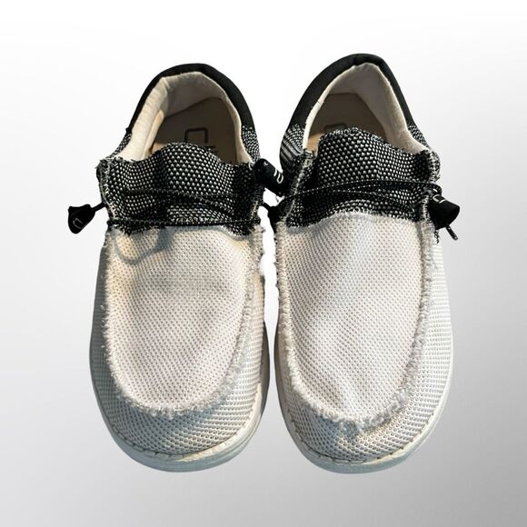 Men’s Hey Dude Wally Sox Funk Black Ice Knit Slip Ons Size 11 - Picture 2 of 7